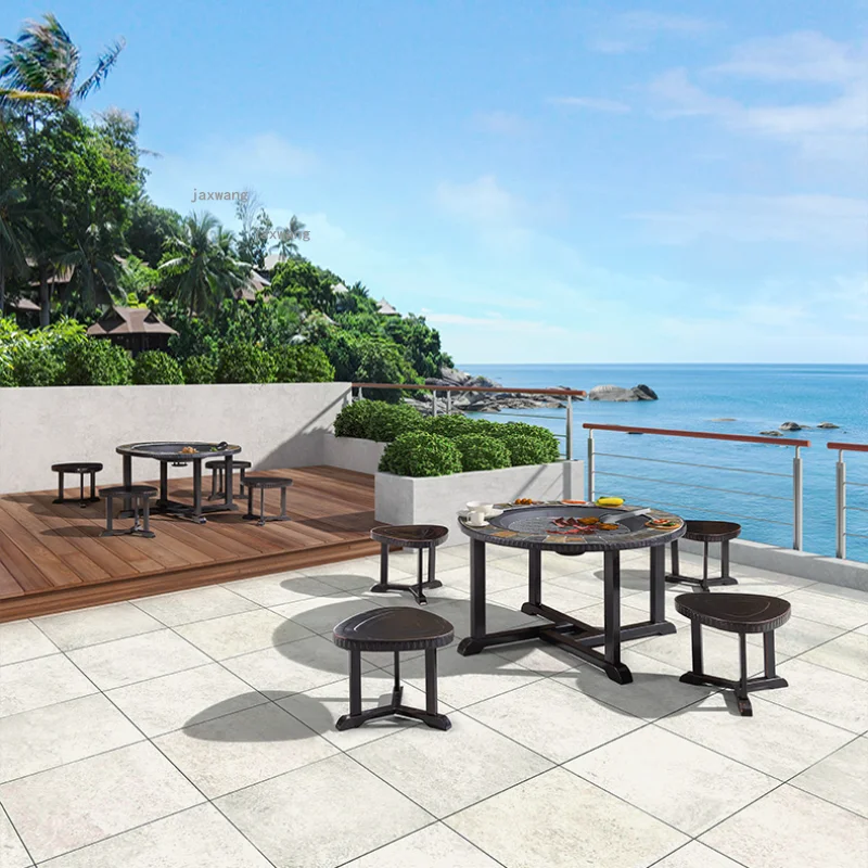 Household Garden Fire Pits Outdoor Hotel Barbecue Stove Set Villa Courtyard Heating Furnace Wrought Iron Balcony Winter Heaters