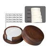51/53/58MM Coffee Filter Paper Storage Box Solid Wood Round Mocha Pot  Filter Paper Dust-proof Storage Box Filter Paper Holder 3