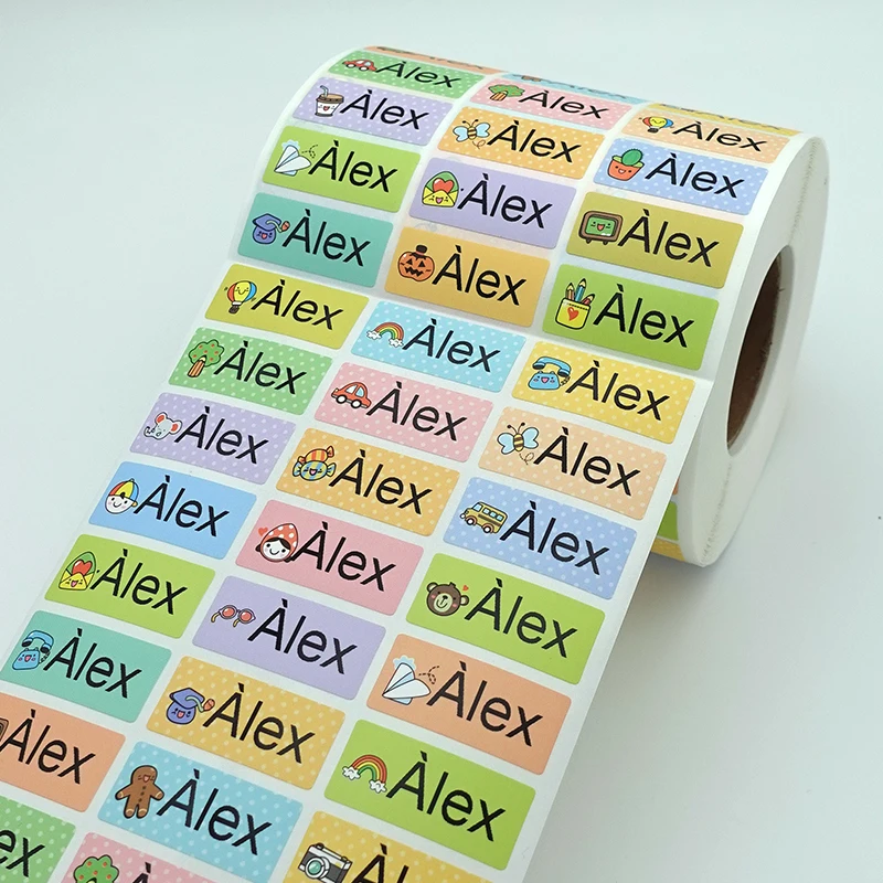216pcs spice jar labels waterproof 120pcs Name Tags Customize Stickers Waterproof  Kawaii Decals Personalized Name Labels for Children School Stationery Kids Gifts