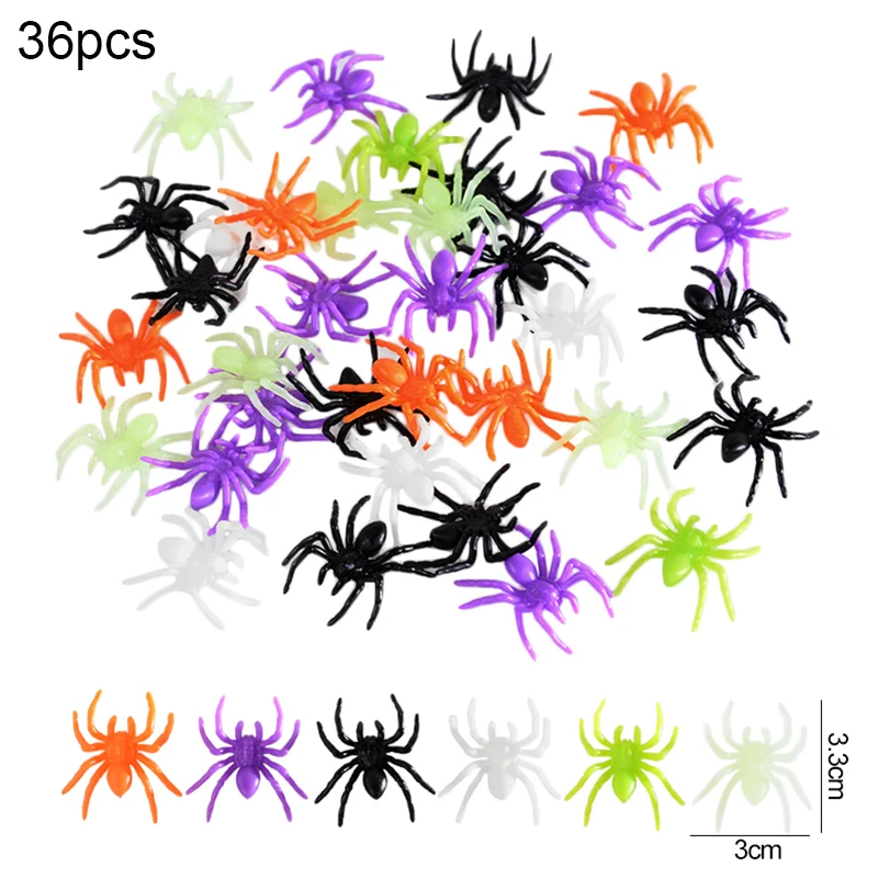 200 Pcs Halloween Miniatures - Plastic Bats & Spiders For Decorations, Pranks, Haunted House