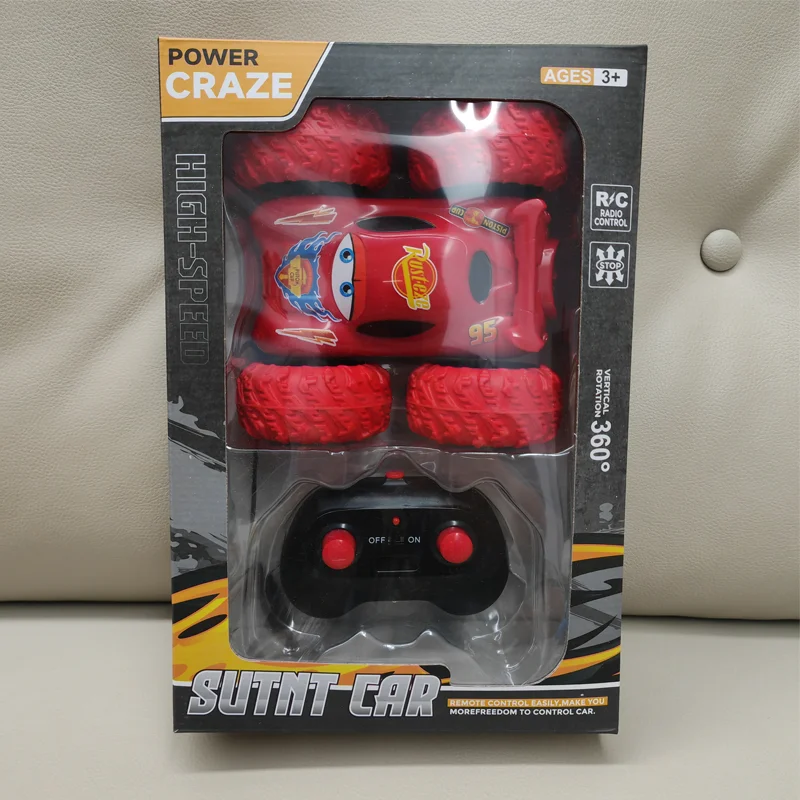 thumbnail image 1 of Disney Pixar Cars Lightning McQueen Charging Remote Control Rolling Stunt Racing Car Double Sided Rotation ATV Off-Road Vehicle, 1 of 4