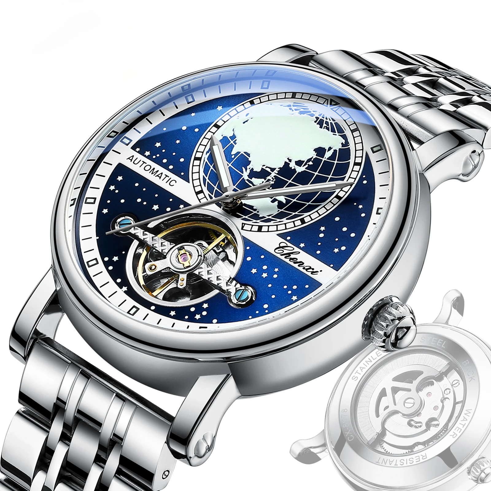 Luxury Men Automatic Watches Tourbillon Mechnical Watches for Men Genuine Leather Waterproof Casual Business Wristwatch