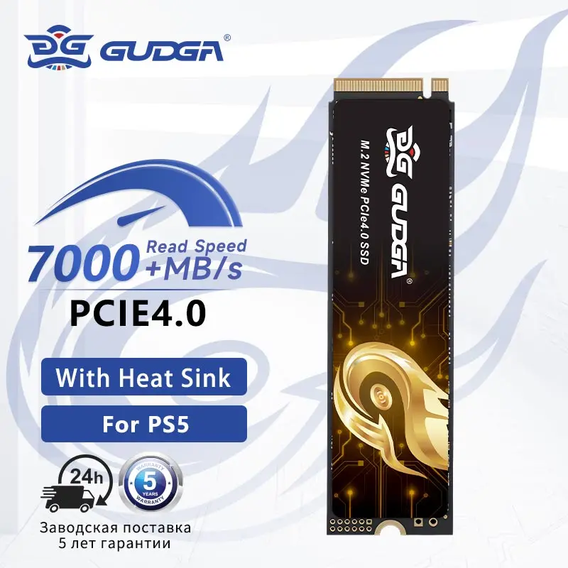 

Внутренний твердотельный диск GUDGA M2 SSD NVMe 7000 Мб/с 4 ТБ 2 ТБ 1 ТБ 512 ГБ M.2 2280 PCIe 4,0 M.2 для игрового настольного ноутбука PS5