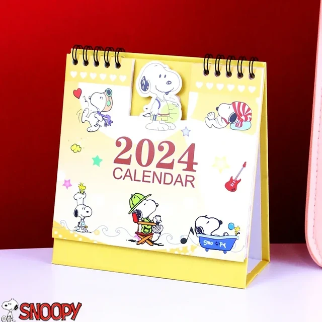 2024 Snoopy Calendar Book New Datebook Peanuts Cartoon Happy New Year  Calendars Tabletop Ornament Kids Toy Pendent Desk Calendar - AliExpress