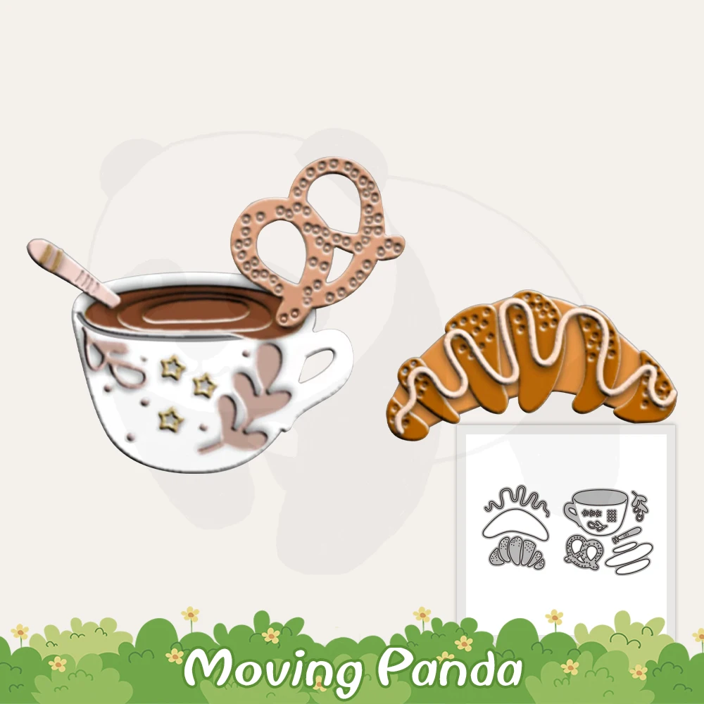 

Coffee Bread Breakfast Mini Cutting Dies DIY Scrapbooking Supplies Metal Cut Dies Knife Mold For Cards Albums Crafts Decor