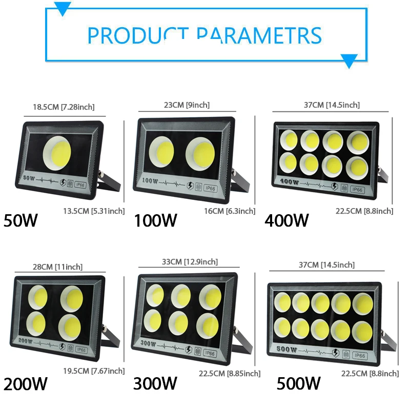 Led Flood Light LED Floodlight 50W 100W 200W 300W 400W 500W 220V Spotlight IP65 Waterproof Lamp Led Outdoor Flood Light Garden Street Lamp