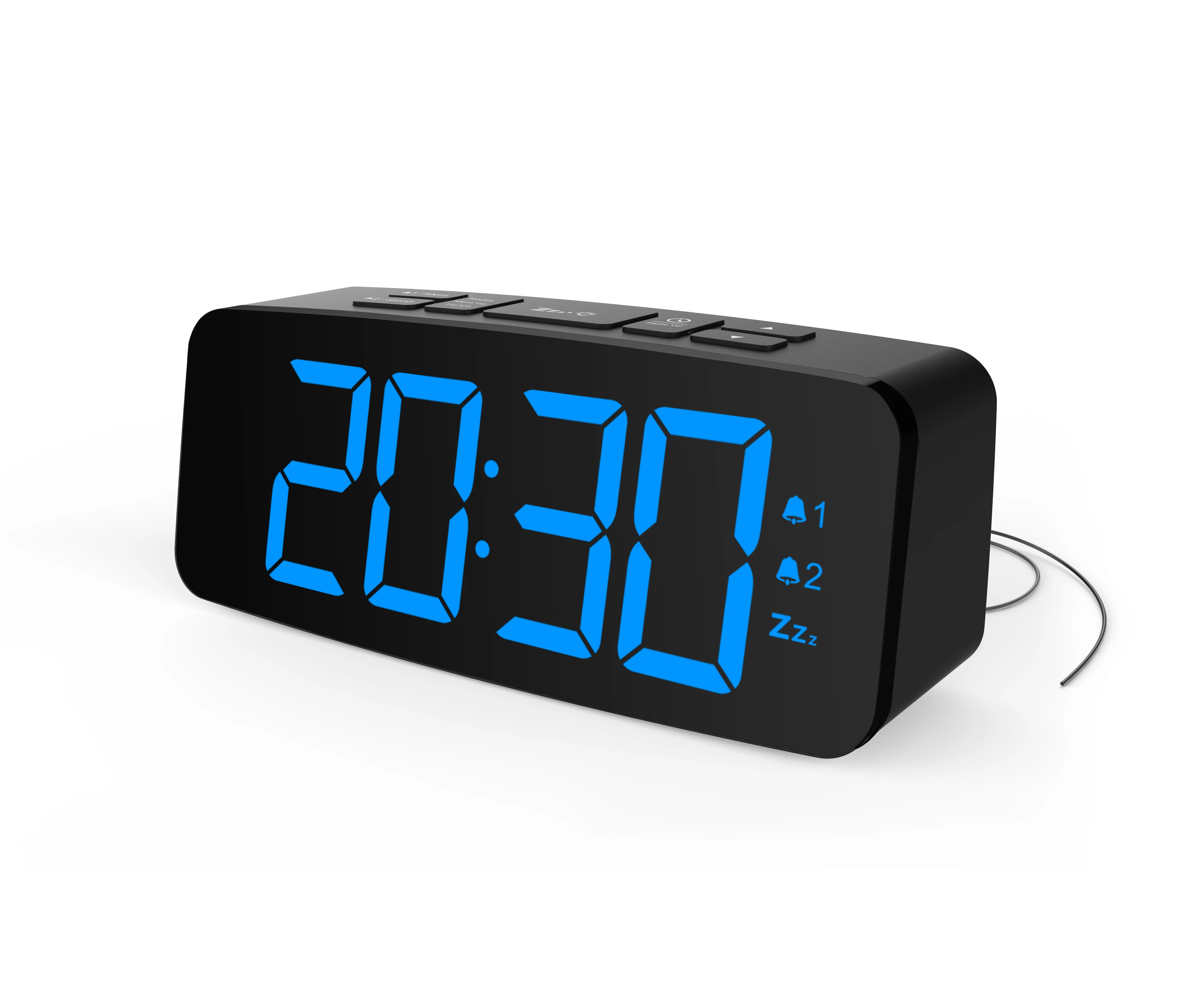 

Portable LED Digital Alarm Clock Desktop FM Radio Alarm Clock with Dual USB Port Radio Clock Home Bedside Bedroom Snooze Clock