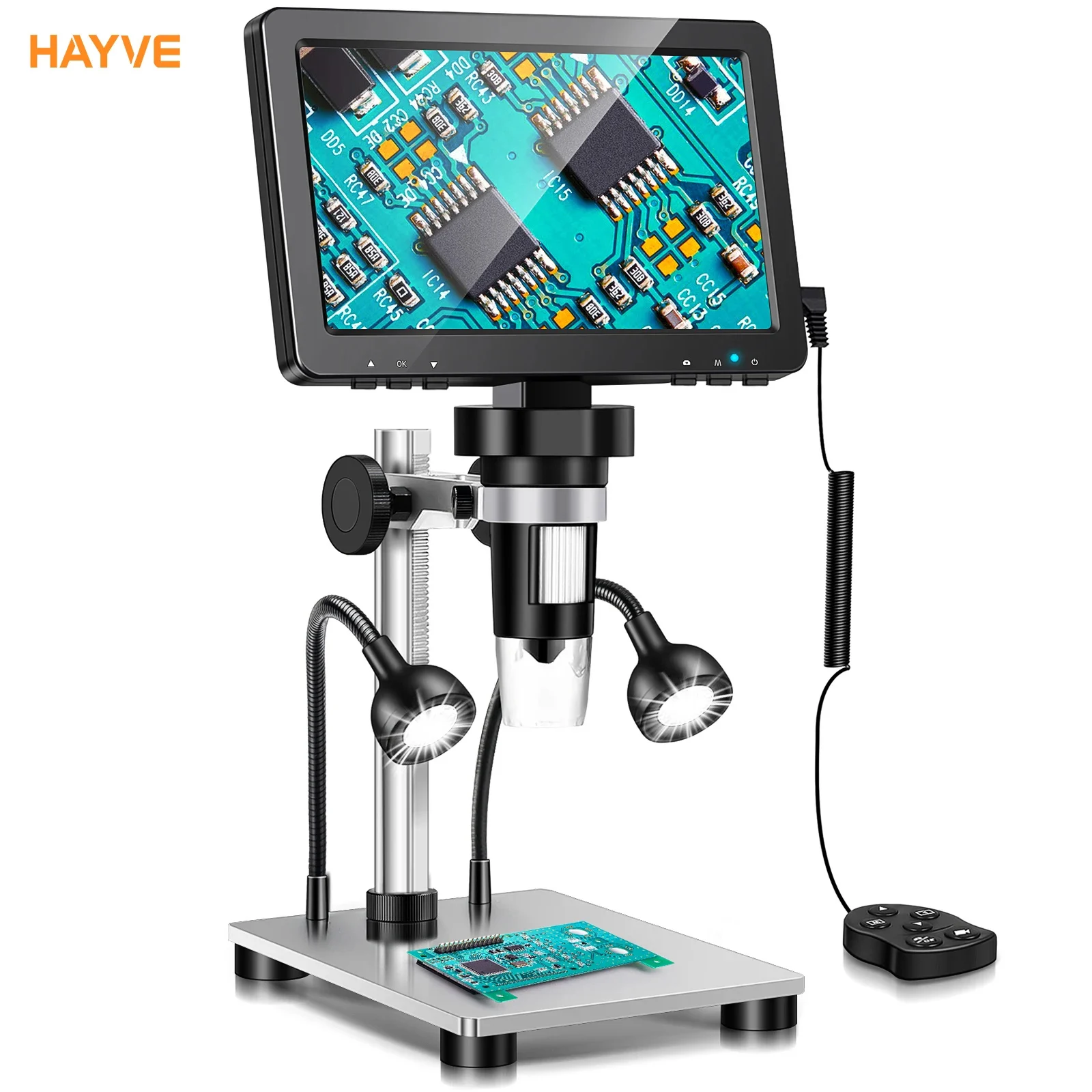 Hayve 7 ''microscópio digital 1200x zoom 12mp hd microscópios eletrônicos câmera lupa para solda microscópio de reparo de telefone