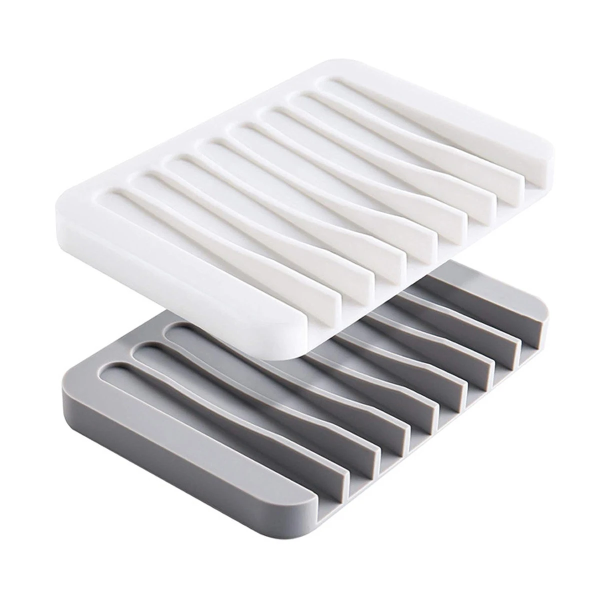 Description Picture 4 of itemBathroom Silicone Soap Dish Drain Bath Drain Soap Rack Kitchen Countertop Sponge Rack Drying Tray