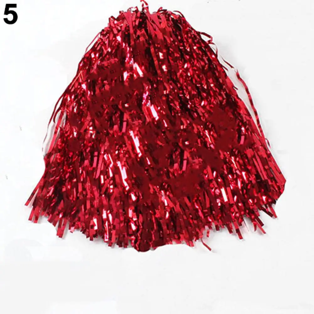 1Pc Metallic Cheerleader Cheer Cheerleading Dance Party Team Match Sports Pompoms Decorator Club Sport Supply