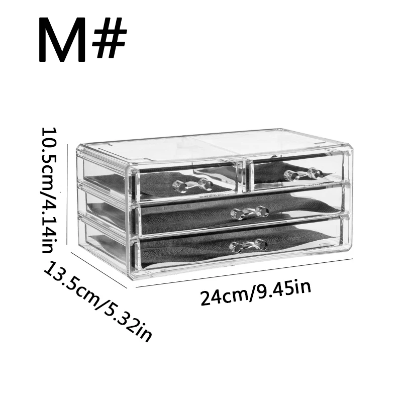 Acrylic Transparent Multi-layer Drawer Storage Rack,Beauty Tools Makeup Storage Box S#-M# Model Birthday Gift For Women 3