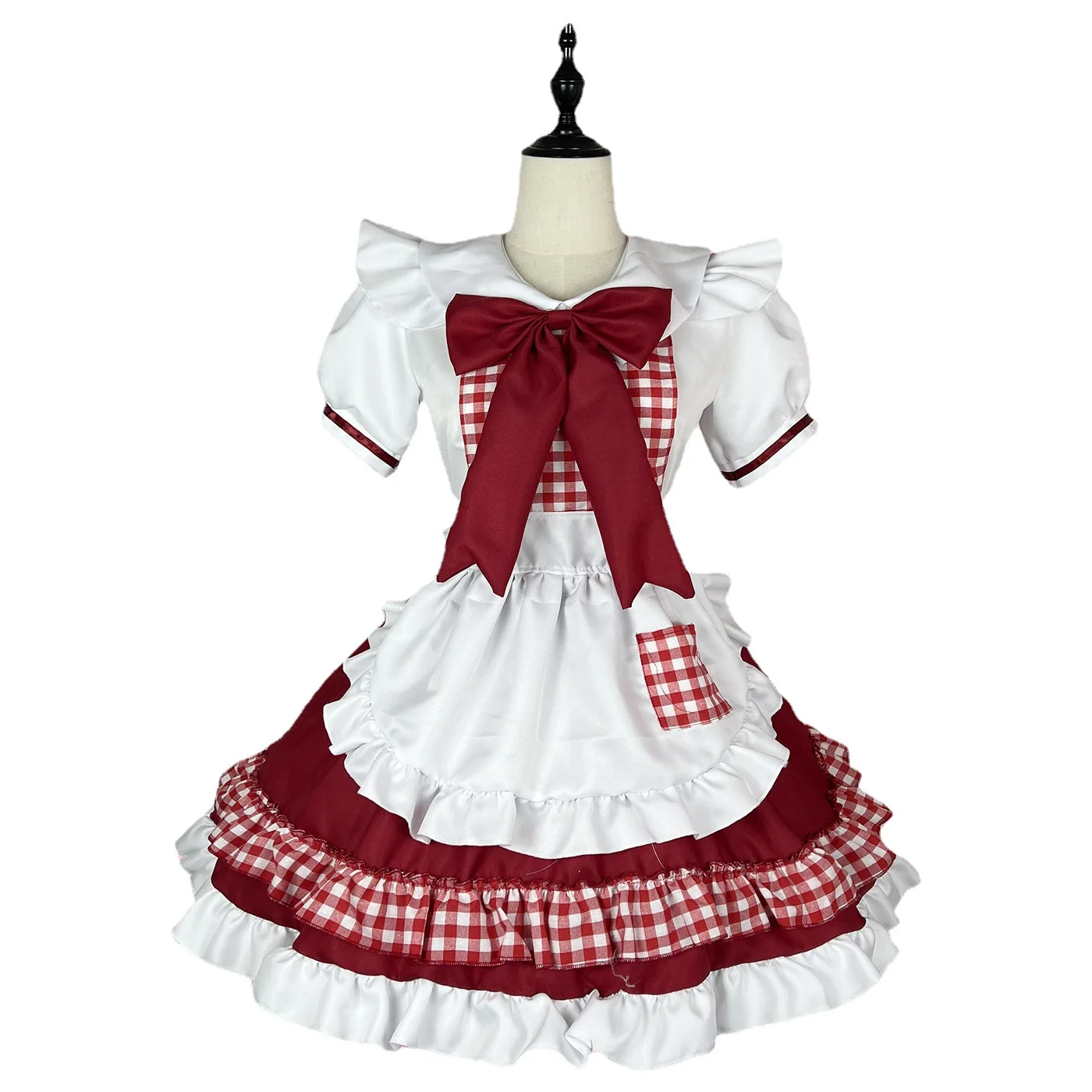 Lolita Cosplay Costumes Plaid Maid Cosplay Costumes S-5XL Women Anime Halloween Apron Restaurant Maid Outfits Lolita School Girl Kawaii Party Clothing