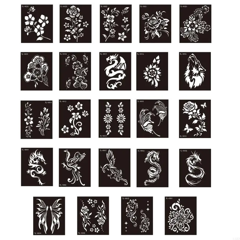 Hennas Tattoos Stencils Temporary Tattoo Stickers For Hand Body