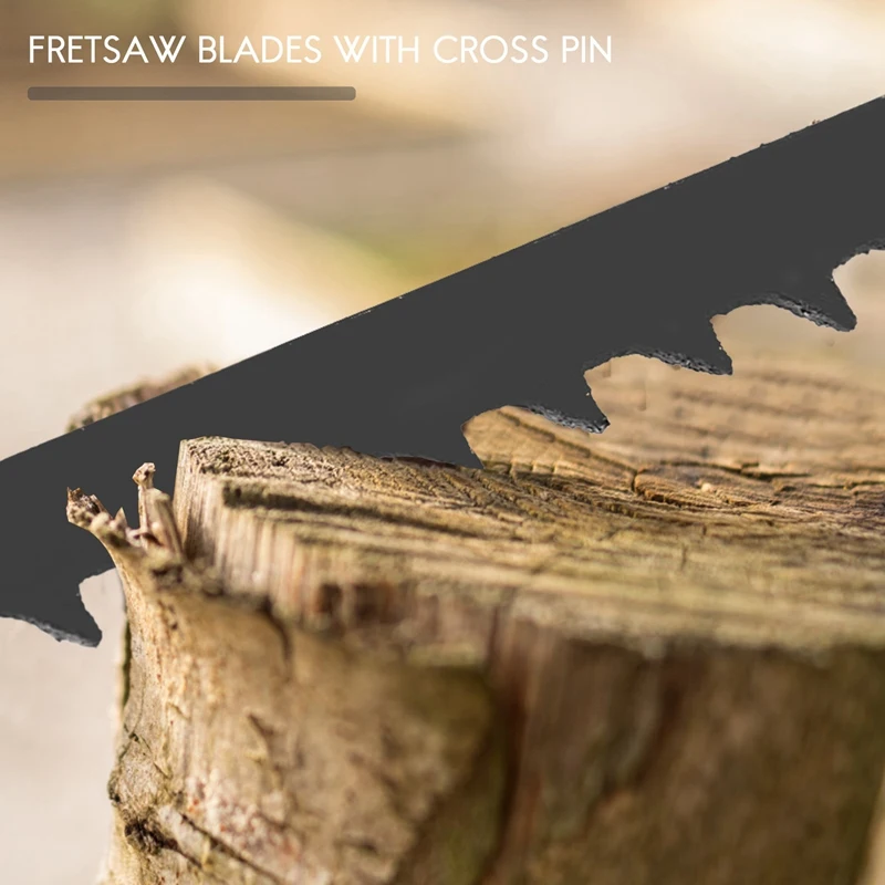 24Pcs Scroll Saw Blades 127Mm Carbon Steel Fretsaw Blades With Cross Pin 10/15/18/24 Teeth Standard Fine Cut Saw
