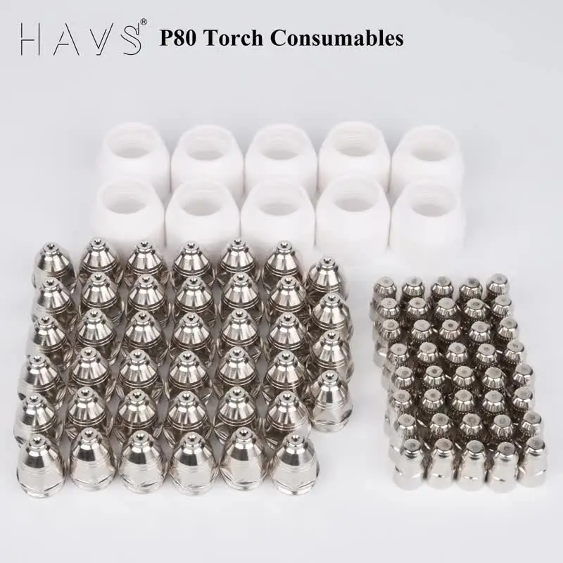 P80 Plasma Cutter Nozzle Electrodes Consumables 1.1 Tip 40Amp