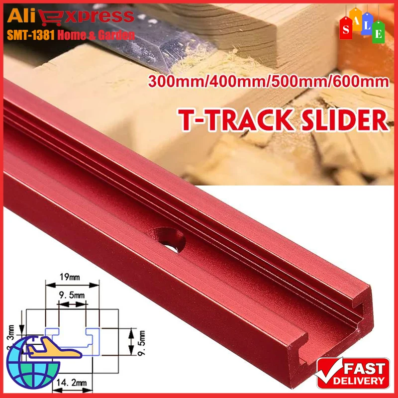 

T Slot Miter Jig Tools Woodworking Chute Rail Track Aluminium-Alloy 300mm-600mm T-Track For Woodworking Router Table Tool