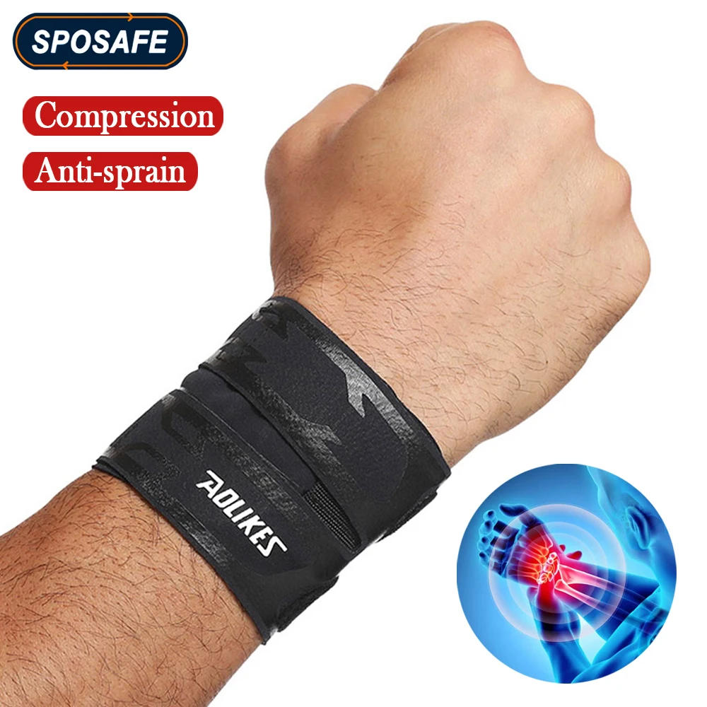 Sports Wrist Compression Wraps Wrist Support Brace Strap for Fitness Weightlifting Basketball Badminton Tennis Pain Relief