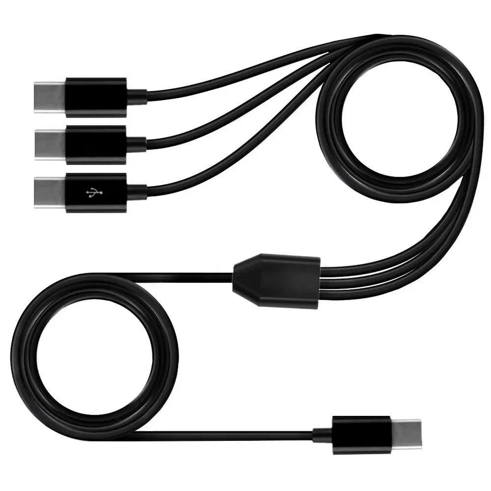 USB-C Male Splitter Y Adapter Cable for Data Sync and Charging - Multiple Lengths Available