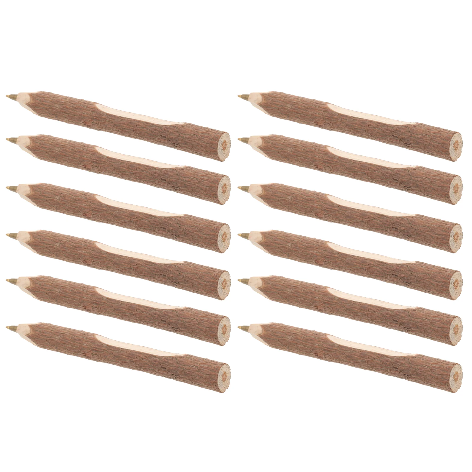 12 Pcs Bark Writing Pen Point Ball Students Ballpoint Pens Degradable Stationery