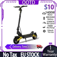Trottinette électrique OOTD S10, moteur 1400W, batterie lithium 48V 20AH, vitesse maximale ​ ​ Trottinette électrique pour adultes, autonomie 70 km, vitesse 55 km/h, pneus de 10 pouces, pour les trajets en ville, planche à roulettes électrique 1