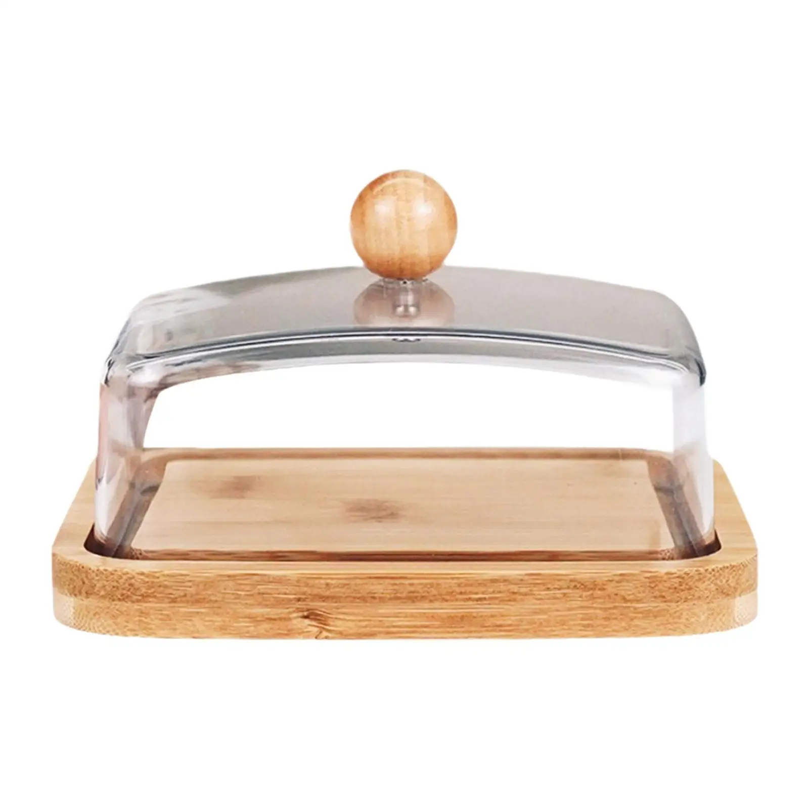 Bamboo Butter Dish with Cover Minimalist Rectangular Butter Tray Butter Container for Bar Dining Room Fridge Hotel Household