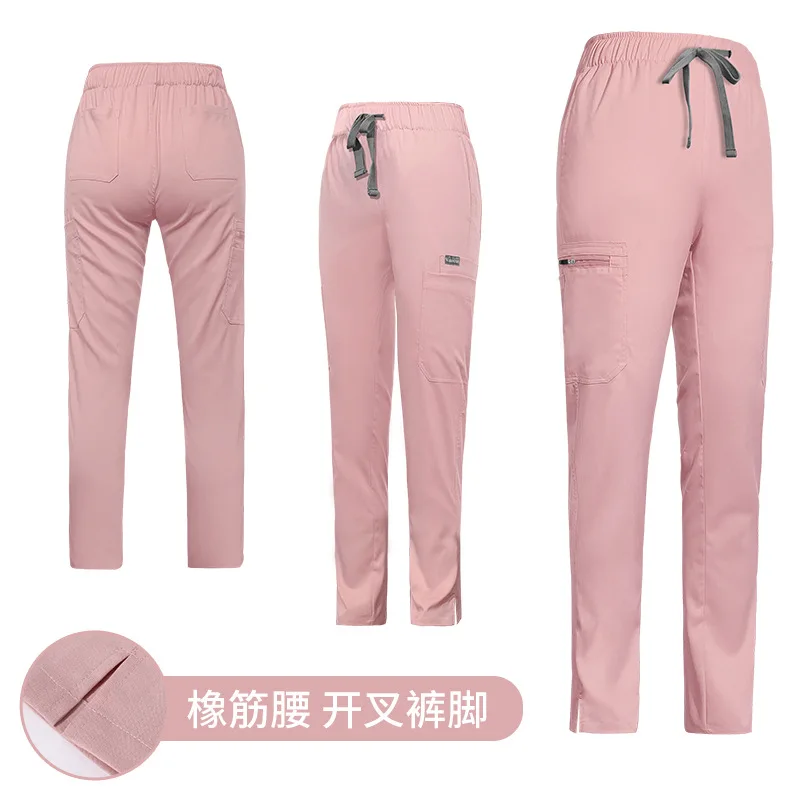 

New Surgical Suit Split Nurse Black Drawstring Summer Elastic Work Women's Professional Pants