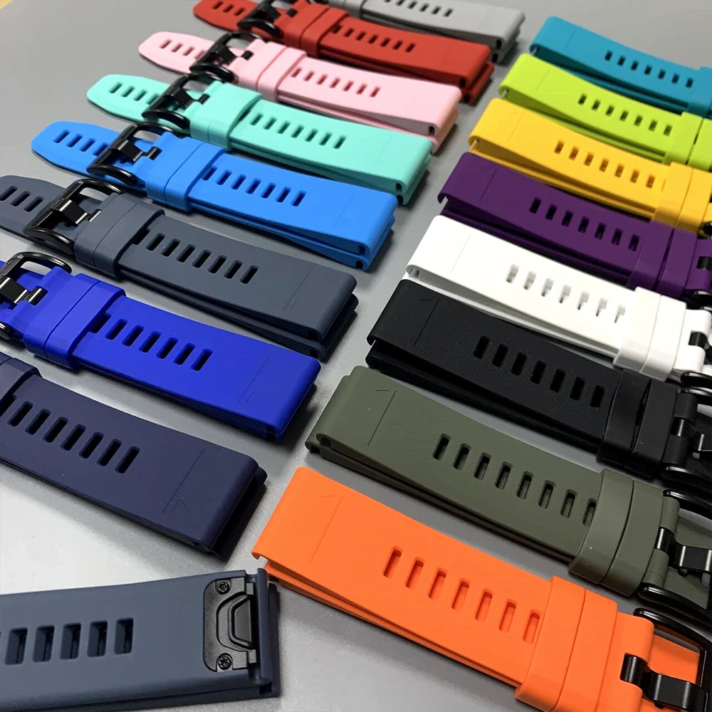 Official QuickFit Silicone Strap - Universal 26mm/22mm Adjustable Band, Unisex Replacement Bracelet
