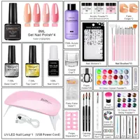 Acrylic Nail Kit Set Acrylic Powder Kit With Nail Lamp Acrylic Nail Glue Glitter Powder Nail Tips Nail Art Tool Kit 2