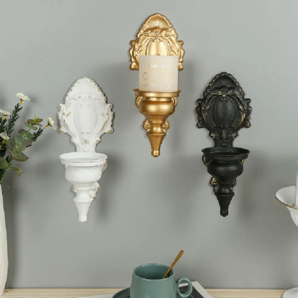 Romantic Decorative Wall Mounted Candle Holder Iron Art Carved Nordic Tealight Stand Vintage Metal Candlesticks Wedding Party candle holders