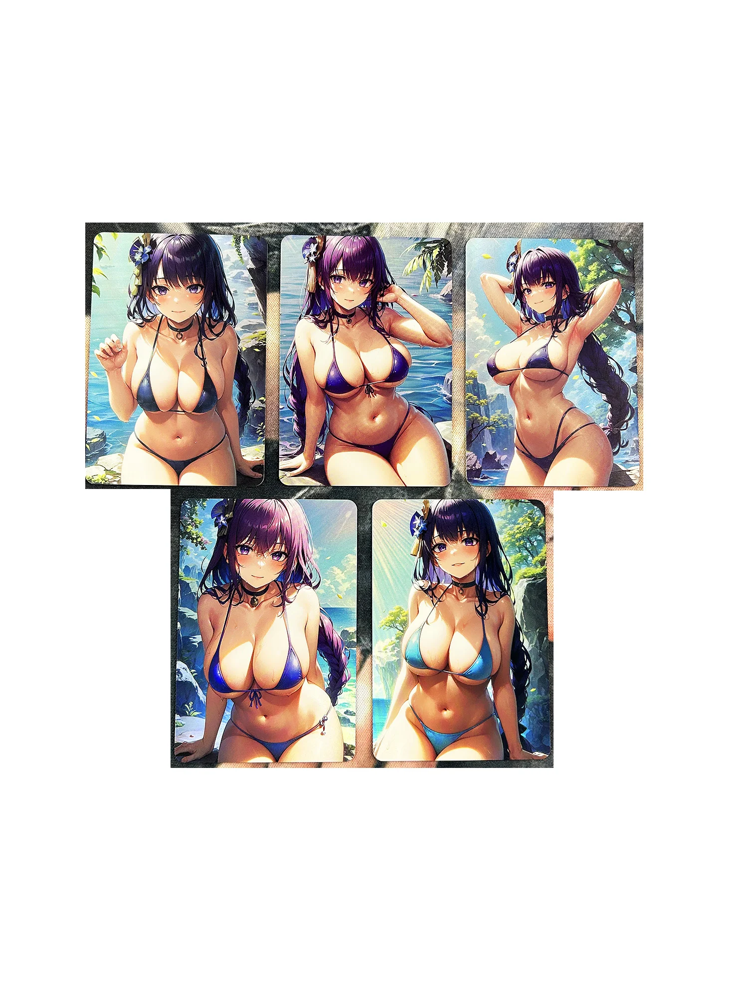 

5pcs/set ACG Beelzebul Genshin Refraction Sexy Girls Boutique Suit Hobby Collectibles Game Anime Collection Cards