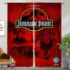 Jurassic Park Kitchen Curtains For Living Room Home Interior Curtains 2 Pieces Window Curtain Shades Halloween Decoration Camera 1
