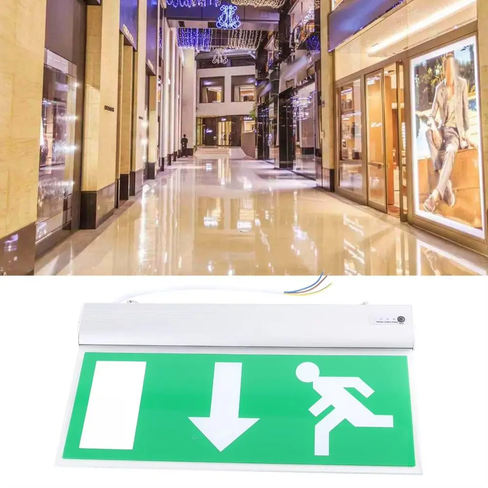 110-240V 상업용 LED 비상 표시등 녹색 전구 출구 표시등 보안등 좌우 안전 네온등 병원용