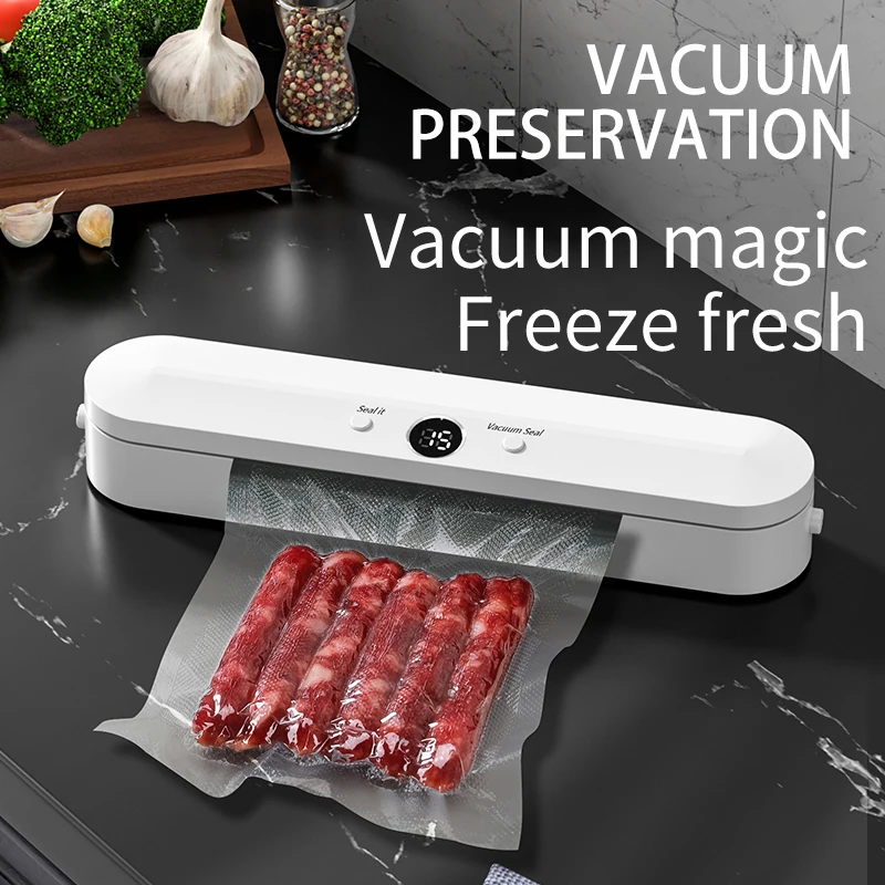 2024 Automatic Vacuum Sealer Packaging Machine Food Vacuum Sealer With Free 10pcs Vacuum bags Household Vacuum Food Sealing 6