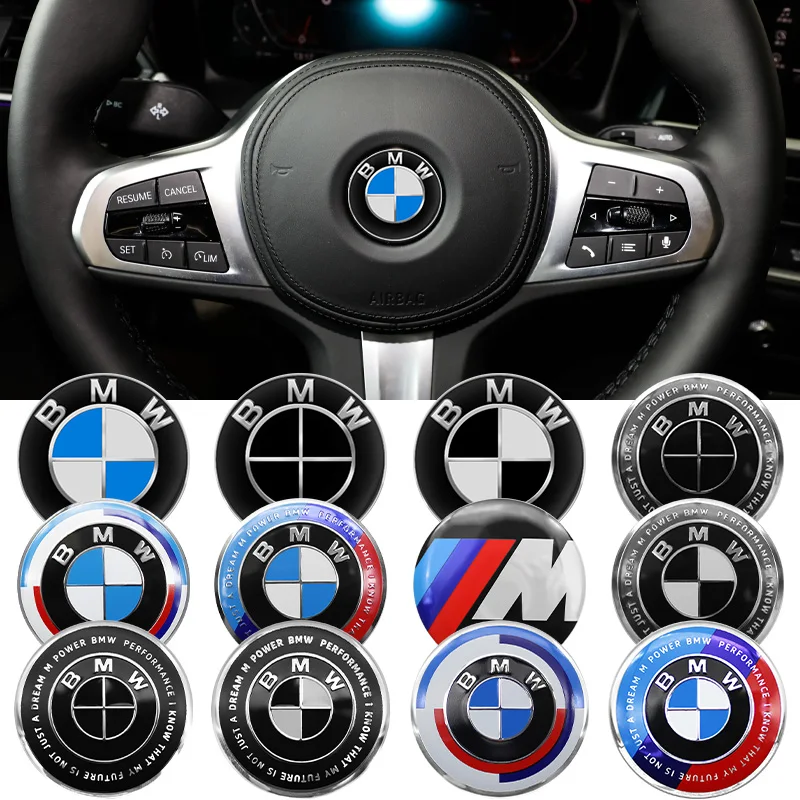Badge autocollant de décoration de volant de voiture, 1 pièce, 45mm 47mm, accessoires de Logo pour BMW E46 E90 E60 F30 F10 E39 E36 F20 E87 E90 E70