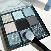 9 Colors Punk Smoky Blue Black Eyeshadow Makeup Pallete Matte Chocolate Brown Eye Shadow Palette Shimmer Shiny Eyeshadow Palette 1