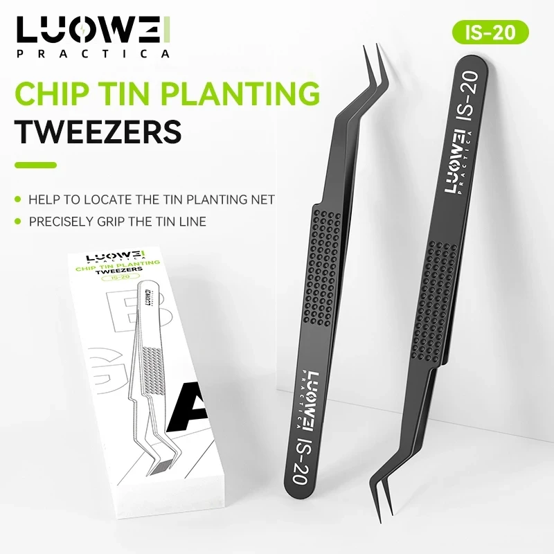LUOWEI IS-20 Multifunctional High-precision Flying Wire Tweezers For Weld BGA Chips Steel Mesh Repair Fixed Tweezers Tools