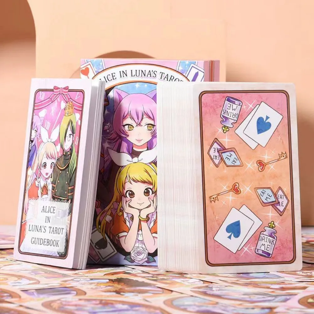 

12*7cm Alice In Luna's Tarot 78 Pcs Cartoon Illustrations Packed In Rigid Box with Guidebook for Beginners