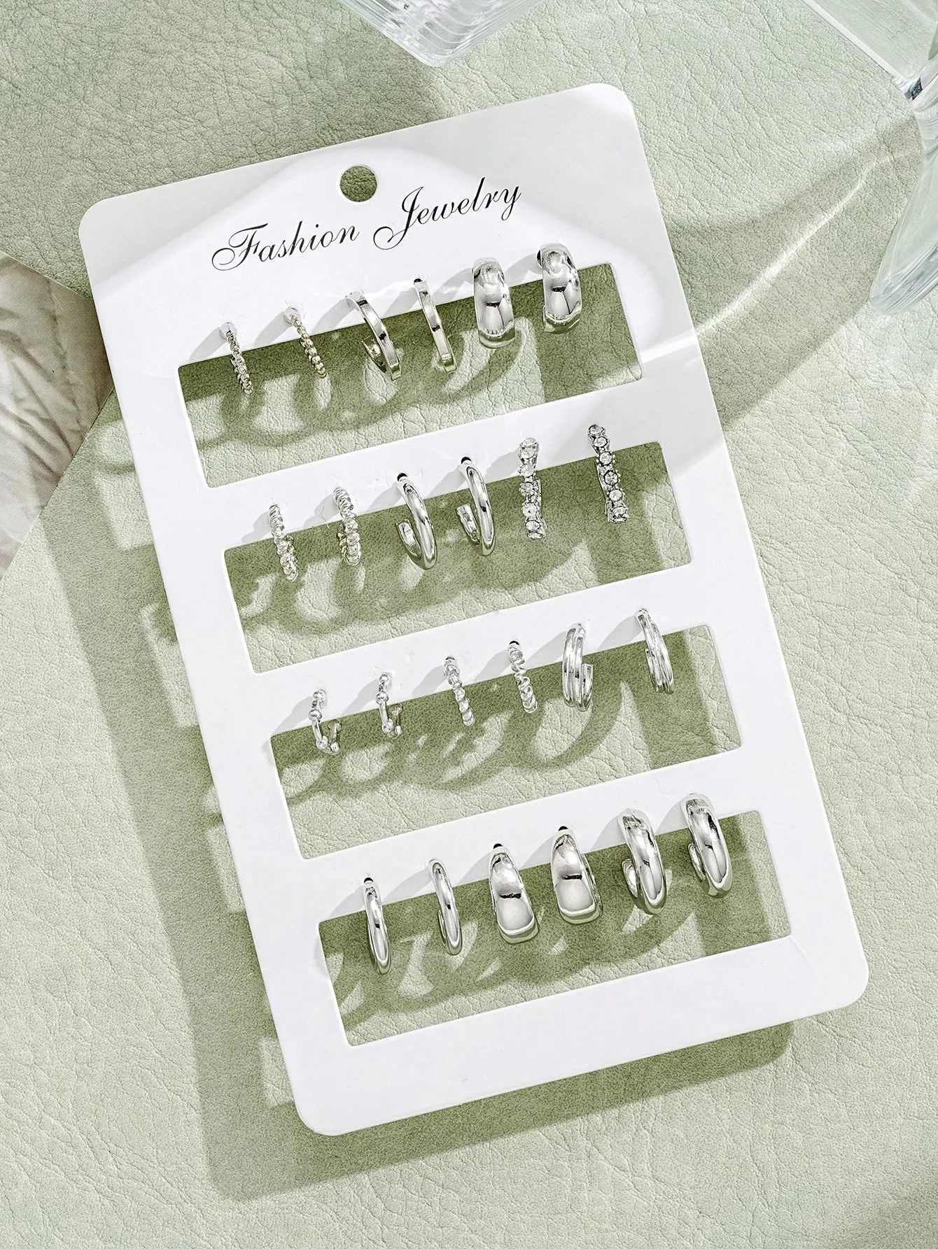 24pcs/Set Fashion Rhinestone Small Hoop Earrings Minimalist Everyday Earrings For Women Date Holiday Jewelry Anniversary Gifts