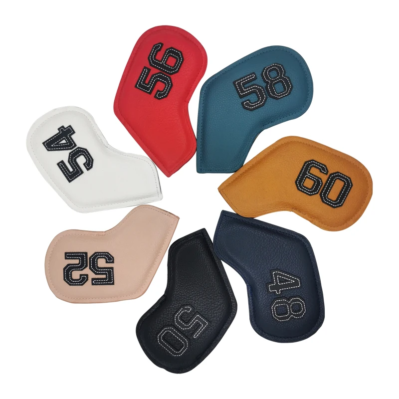 Golf club head cover, color digital gradient, golf sand cover leather golf iron cover golf ball Angle dug head protection sleeve