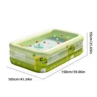Piscine gonflable pour enfants de grande taille 1,8/2,1/2,6 m, épaisse avec pare-soleil, jouet pour enfants, jeu d'eau de jardin familial en plein air 6