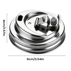 Wide Mouth Stainless Steel Mason Jar Lid - Leak - Proof Reusable Drinking Cover (A)