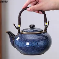 Théière en céramique à faisceau de levage de grande capacité, bouilloire à thé, infuseur à thé avec filtre, ustensiles de brassage créatifs pour la maison, pots simples 4
