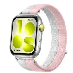 Premium Nylon Loop Strap for Smartwatch - Sport Edition Bracelet (Grey - pink)