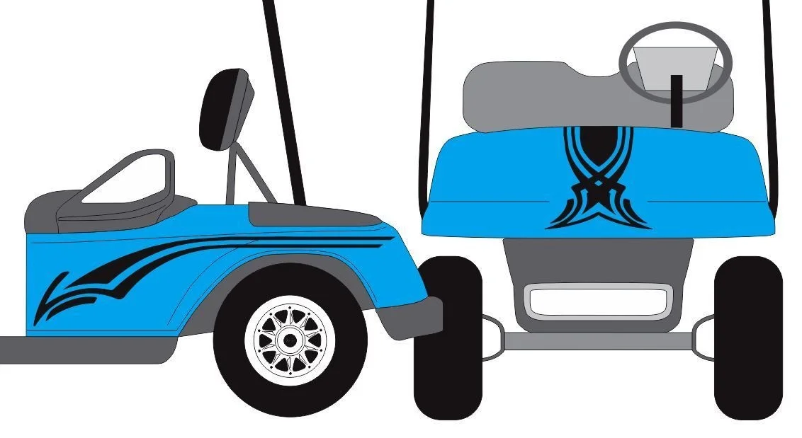 

For 1Set Swoop Hood Golf Cart Decal Graphic Sticker EZ Go Club HDK GEM styling
