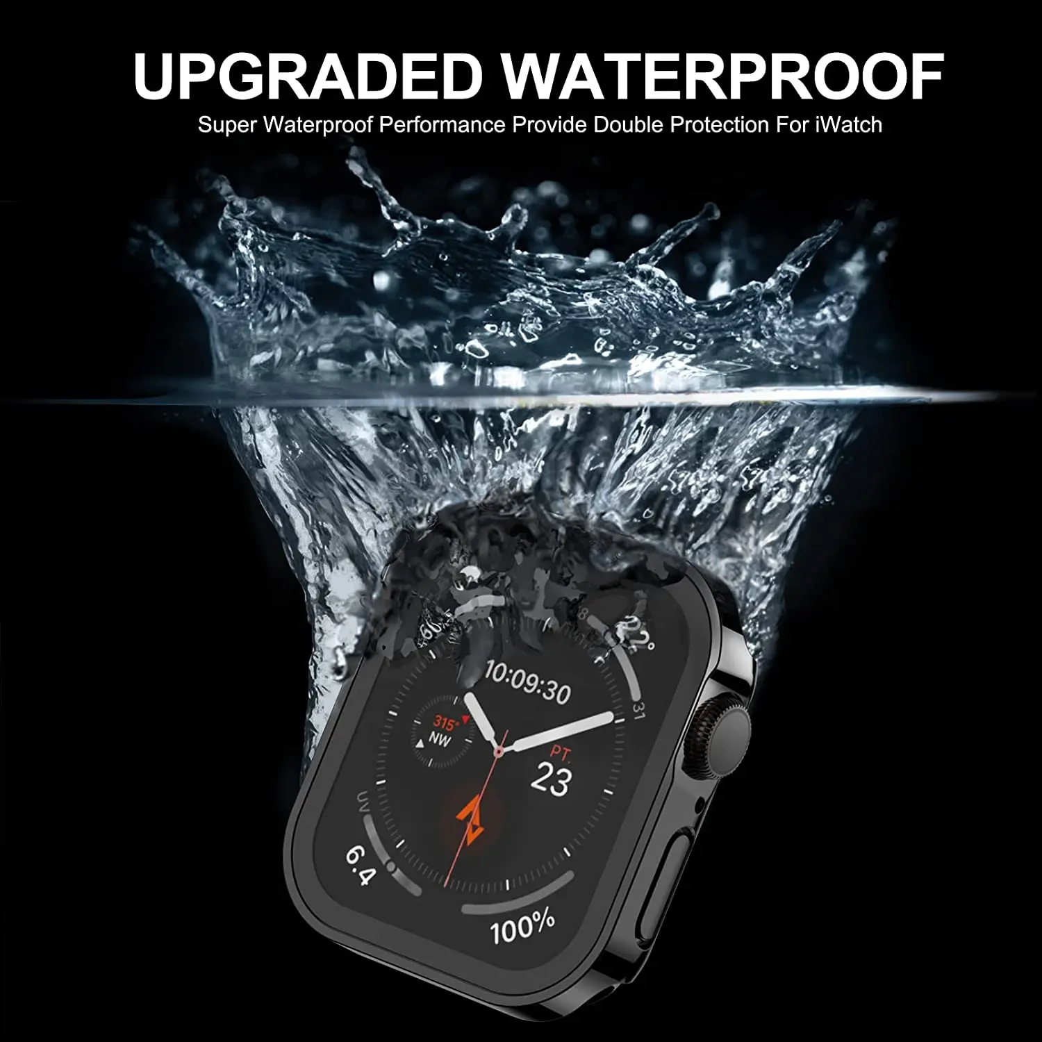 Durable Waterproof Apple Watch Case with Screen Protector and Straight Edge Bumper