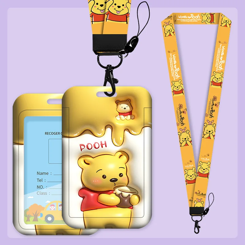 Card Holder Disney Women's Cartoon 3D Expansion Card Case Mickey Mouse Pooh Bear StellaLou Bank ID Bags For Girls