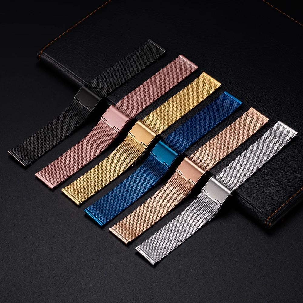 Elegant 22mm Stainless Steel Metal Watch Bracelet