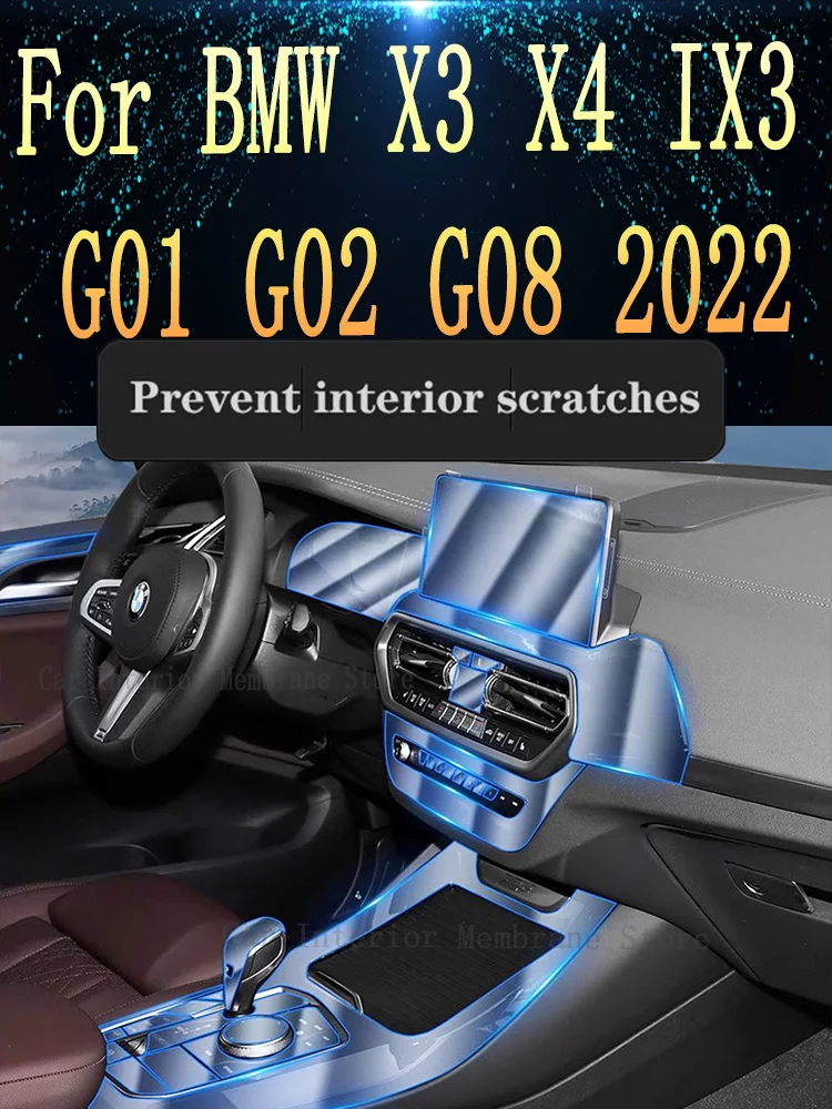 

For BMW X3 X4 IX3 G01 G02 G08 2018-2022 Gearbox Panel Navigation Automotive Interior Screen Protective Film TPU Anti-Scratch