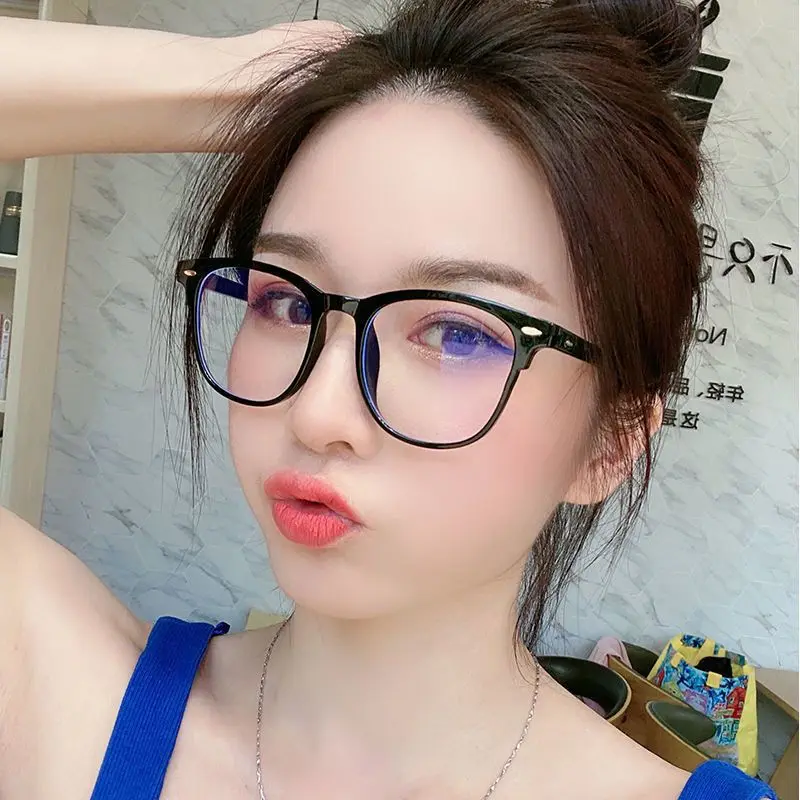 blue light reading glasses Bluelight Glasses Women Computer Men Eyeglasses Vintage Optical Plain Frame Gaming Spectacles Bluelight Women Men Pink blue light glasses women