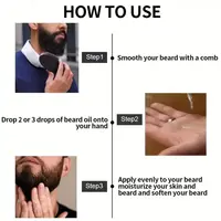 100% naturel accélérer les poils du visage cultiver la barbe huile essentielle cheveux et barbe croissance huile hommes barbe produits de toilettage soins de la peau 4